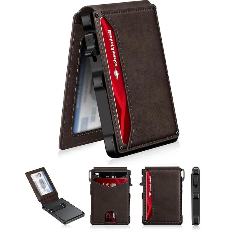 🔥Last Day! 50% OFF 💼🔒Premium Aluminum RFID Blocking Minimalist Wallet for Men — Pop-Up Card Access, Money Clip & ID Window