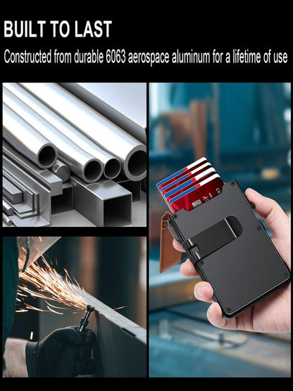 🔥Last Day! 50% OFF 💼🔒Premium Aluminum RFID Blocking Minimalist Wallet for Men — Pop-Up Card Access, Money Clip & ID Window